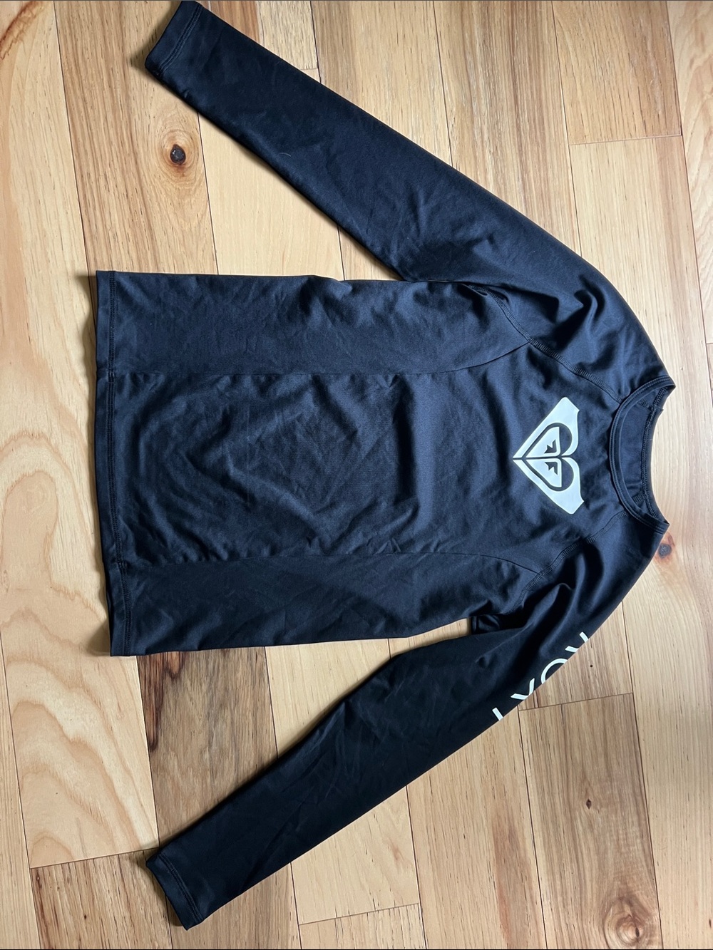 Roxy Black Rashguard with White Logo Accent